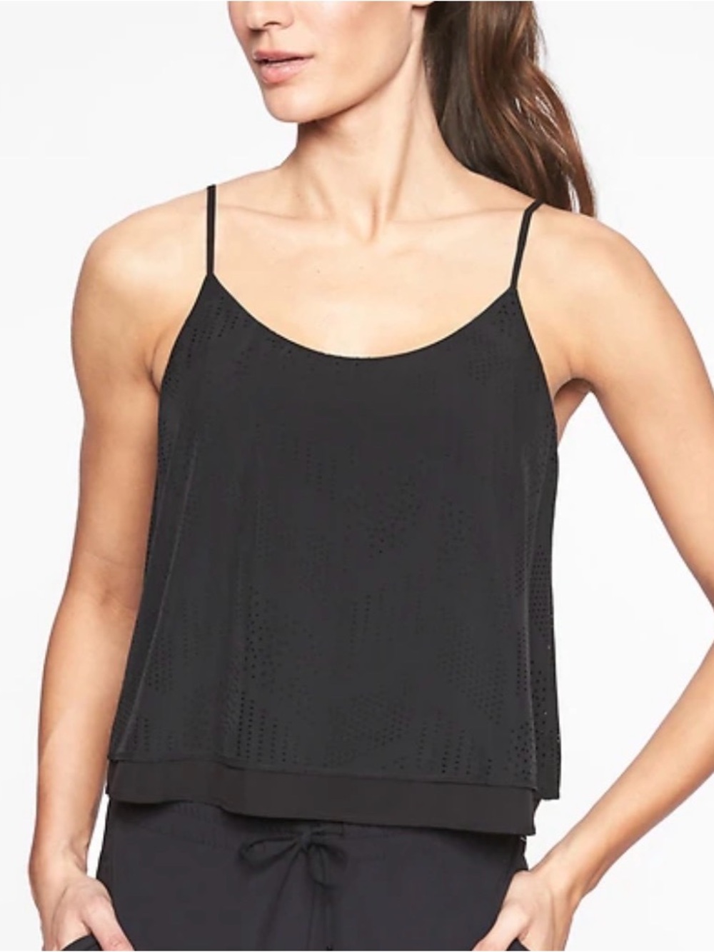 Athleta Black FWS Perforated Tank Cami Size Medium